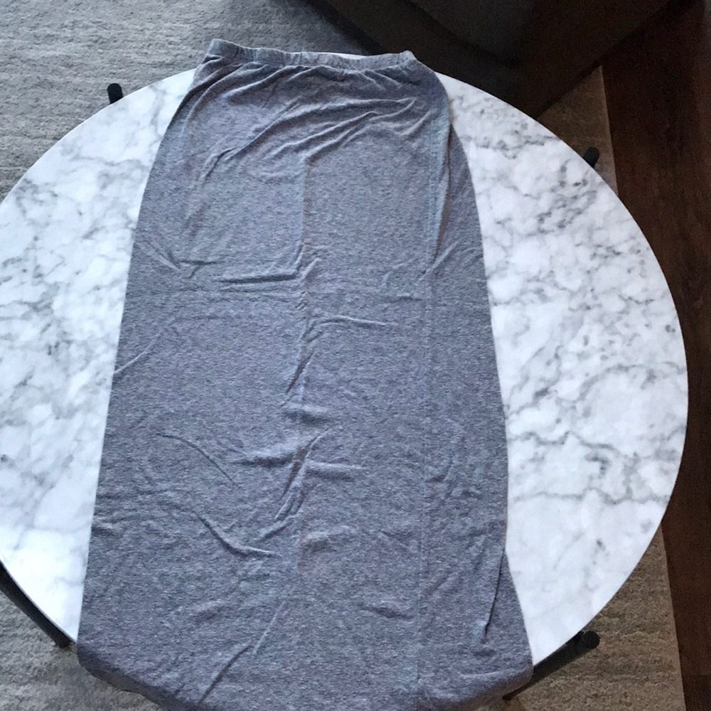 Gray Cotton Maxi Skirt